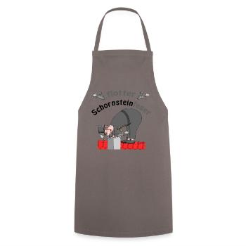Schornsteinfeger Glücksbringer - Kochschürze - Grau - Vorne - AI Model Male 185 dark (185cm)