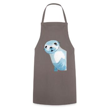 Cadeau de nage prédateur animal phoque phoque - Tablier de cuisine - gris - Devant - AI Model Male 185 dark (185cm)