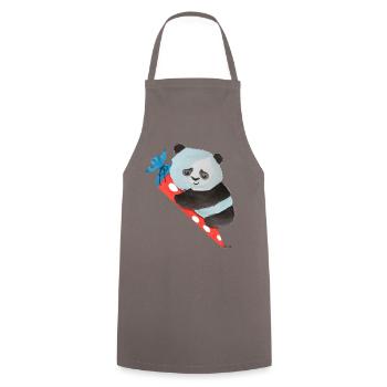 Panda bear panda bear school bag school enrollment gift - Cooking Apron - grey - Front - AI Model Male 185 dark (185cm)