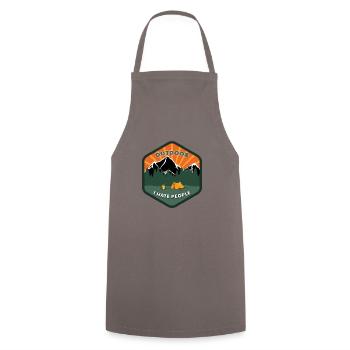 Camping en plein air: Je déteste les gens - Dit drôle - Tablier de cuisine - gris - Devant - AI Model Male 185 dark (185cm)