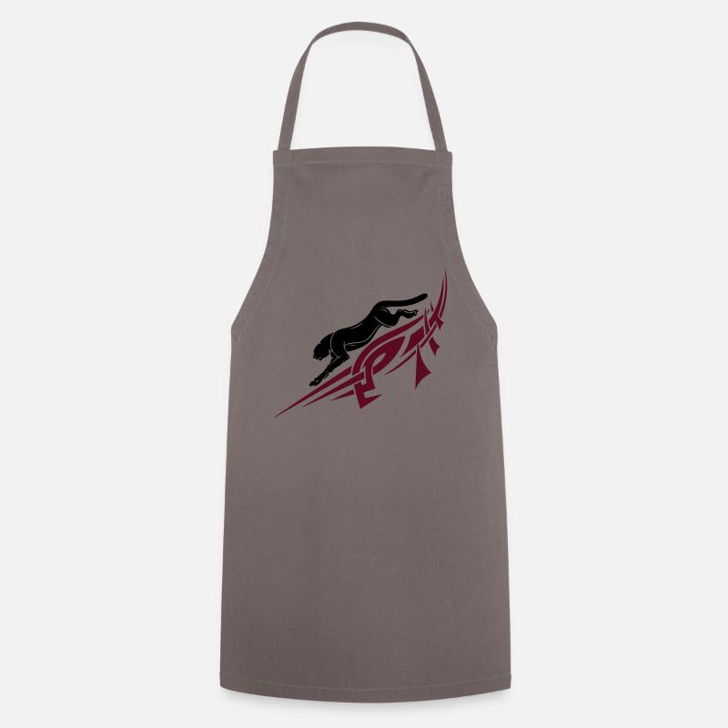 Panthère avec Tribal, Tattoo. - Tablier de cuisine - gris