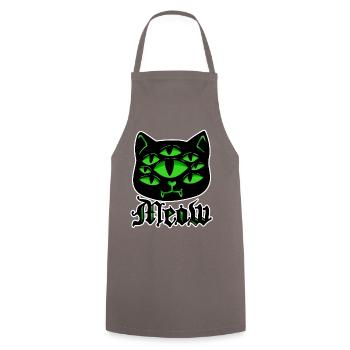 Katze Gothic Grufti Halloween Grusel Miau Geschenk - Kochschürze - Grau - Vorne - AI Model Male 185 dark (185cm)
