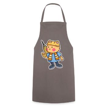 Katze Bohrmaschine Baustelle Helm Kinder Geschenk - Kochschürze - Grau - Vorne - AI Model Male 185 dark (185cm)