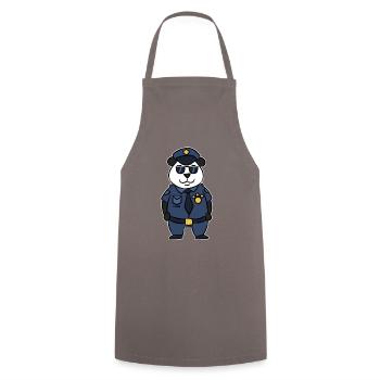 Cadeau de dessin animé panda ours de sécurité police - Tablier de cuisine - gris - Devant - AI Model Male 185 dark (185cm)