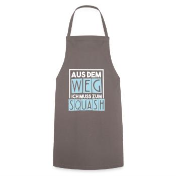 Squash aus dem Weg ich muss zum Squash - Kochschürze - Grau - Vorne - AI Model Male 185 dark (185cm)