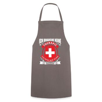 Schweiz Ich brauche keine Therapie - Kochschürze - Grau - Vorne - AI Model Male 185 dark (185cm)