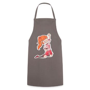 Soccer girl goal success winner team gift - Cooking Apron - grey - Front - AI Model Male 185 dark (185cm)