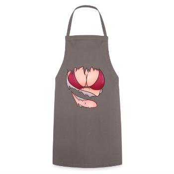Frauen Busen Brüste Titties Titten lustiges Party - Kochschürze - Grau - Vorne - AI Model Male 185 dark (185cm)