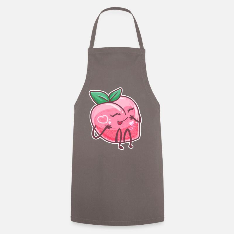 Peach fruit stone fruit plant vegan rose tree - Cooking Apron - grey