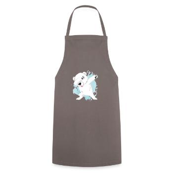 Christmas Polar Bear Dab Polar Bear Dabbing - Cooking Apron - grey - Front - AI Model Male 185 dark (185cm)