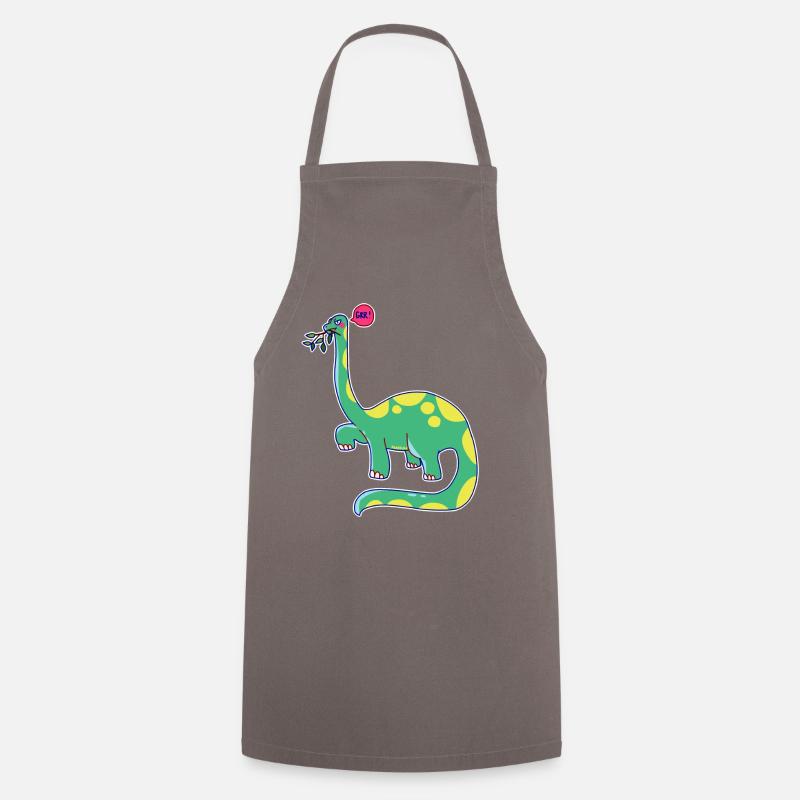 Dinosaurier hat schlechte Laune - Kochschürze - Grau