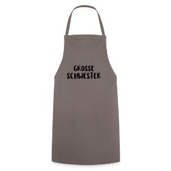 Grosse Schwester - Kochschürze - Grau - Vorne - AI Model Male 185 dark (185cm)