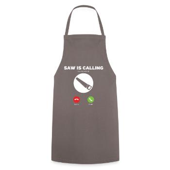 Ma scie m'appelle - Tablier de cuisine - gris - Devant - AI Model Male 185 dark (185cm)