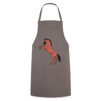 Pferd Pferde Pony Reiten Wildpferd Hengst Wild - Kochschürze - Grau - Vorne - AI Model Male 185 dark (185cm)