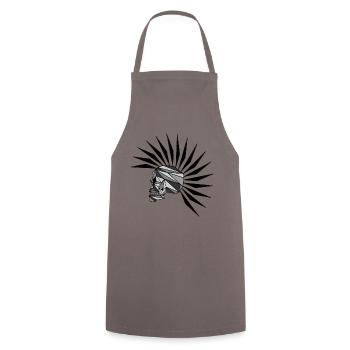 cyber punk scull plain - Cooking Apron - grey - Front - AI Model Male 185 dark (185cm)