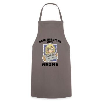 Cadeau de vie anime manga - Tablier de cuisine - gris - Devant - AI Model Male 185 dark (185cm)