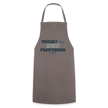 Sexy professor funny - Cooking Apron - grey - Front - AI Model Male 185 dark (185cm)