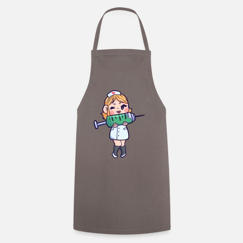Infirmière seringue aide cadeau - Tablier de cuisine - gris