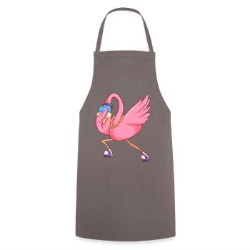 tamponner flamant drôle fête oiseau - Tablier de cuisine - gris - Devant - AI Model Male 185 dark (185cm)