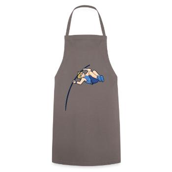 Cadeau de saut de pôle athlète sport - Tablier de cuisine - gris - Devant - AI Model Male 185 dark (185cm)