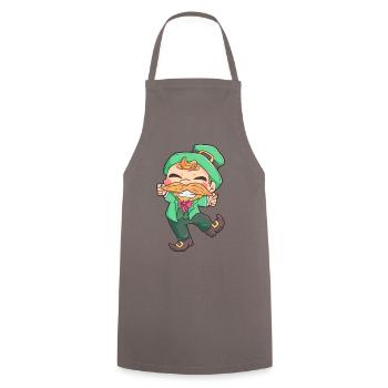 Leprechaun St Patricks Day holiday Ireland - Cooking Apron - grey - Front - AI Model Male 185 dark (185cm)