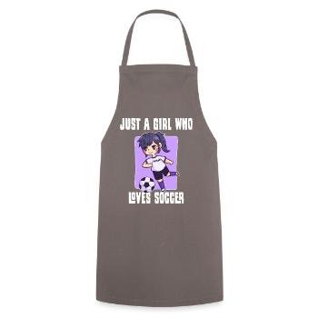 Fille aime le football - Tablier de cuisine - gris - Devant - AI Model Male 185 dark (185cm)
