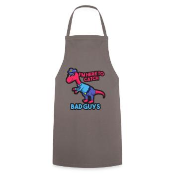 Dino police disant cadeau enfant - Tablier de cuisine - gris - Devant - AI Model Male 185 dark (185cm)