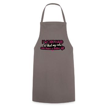 Cat pet meow kitten lion love - Cooking Apron - grey - Front - AI Model Male 185 dark (185cm)