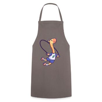 Giraffe jumping rope sport gift - Cooking Apron - grey - Front - AI Model Male 185 dark (185cm)