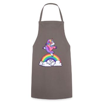 Ballerine licorne fille danse licorne - Tablier de cuisine - gris - Devant - AI Model Male 185 dark (185cm)