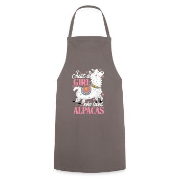 Just a girl who loves alpacas - Cooking Apron - grey - Front - AI Model Male 185 dark (185cm)