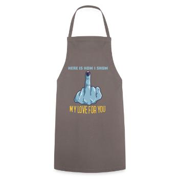 Nope Fuck You Pas de cadeau drôle - Tablier de cuisine - gris - Devant - AI Model Male 185 dark (185cm)