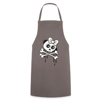 Süßes Totenkopf Shirt für Partys im Graffiti Style - Kochschürze - Grau - Vorne - AI Model Male 185 dark (185cm)