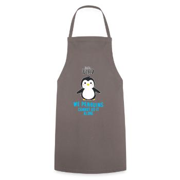 Pinguin - Kochschürze - Grau - Vorne - AI Model Male 185 dark (185cm)