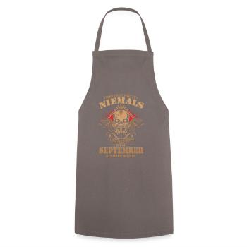 Anniversaire vieux homme septembre ne sous-estime jamais - Tablier de cuisine - gris - Devant - AI Model Male 185 dark (185cm)
