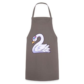 Schwan - Kochschürze - Grau - Vorne - AI Model Male 185 dark (185cm)
