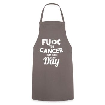 Fuck Cancer Thyroid Cancer Ill - Cooking Apron - grey - Front - AI Model Male 185 dark (185cm)