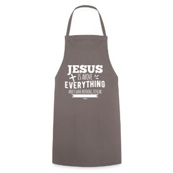 jésus - Tablier de cuisine - gris - Devant - AI Model Male 185 dark (185cm)