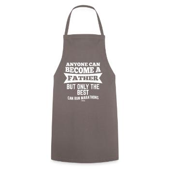 bester Papa läuft Marathon Sport - Kochschürze - Grau - Vorne - AI Model Male 185 dark (185cm)