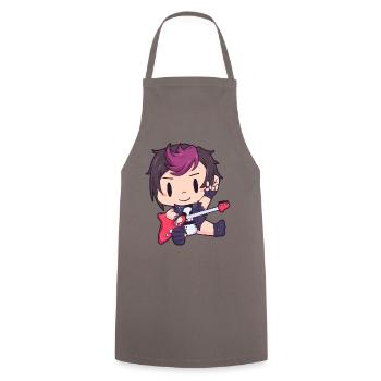 Baby Electric Guitar Hard Rock Metal Music - Cooking Apron - grey - Front - AI Model Male 185 dark (185cm)