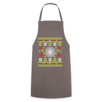Weihnachten Ugly Dart - Kochschürze - Grau - Vorne - AI Model Male 185 dark (185cm)