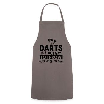 Darts - Kochschürze - Grau - Vorne - AI Model Male 185 dark (185cm)