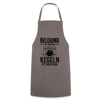 Kegeln Kegelbahn Kegelverein Geschenk - Kochschürze - Grau - Vorne - AI Model Male 185 dark (185cm)