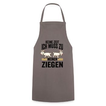 Ziege Ziegenbock Hirte Ziegenzucht Ziegenstall Lus - Kochschürze - Grau - Vorne - AI Model Male 185 dark (185cm)