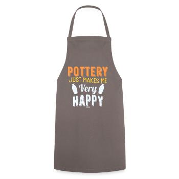 Pottery Just Makes Me Very Happy - Cooking Apron - grey - Front - AI Model Male 185 dark (185cm)