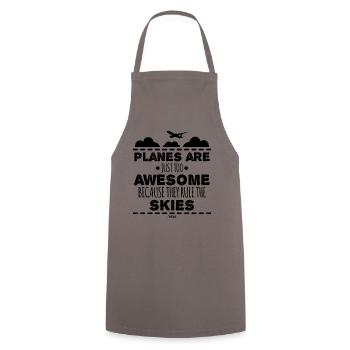 I love planes - Cooking Apron - grey - Front - AI Model Male 185 dark (185cm)