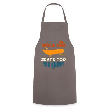 Girls Can Skate Too You Know? - Cooking Apron - grey - Front - AI Model Male 185 dark (185cm)