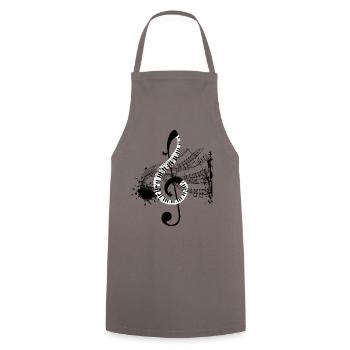 clé de clavier de piano - Tablier de cuisine - gris - Devant - AI Model Male 185 dark (185cm)