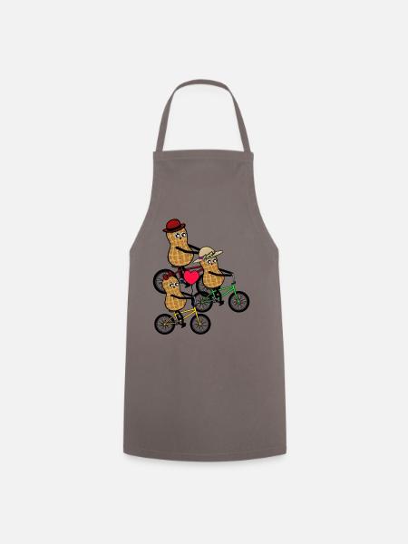 Sortie en famille Enfants Cacahuète Faire du vélo - Tablier de cuisine - gris