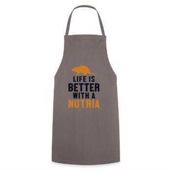 Life is Better with a Nutria Rodent Coypu - Cooking Apron - grey - Front - AI Model Male 185 dark (185cm)
